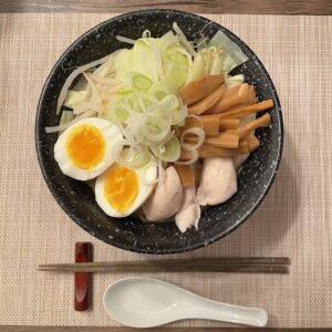 調理後のラーメン